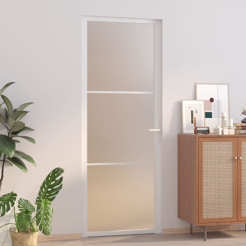 Load image into Gallery viewer, Vidaxl binnendeur 76x201,5 cm matglas en aluminium wit