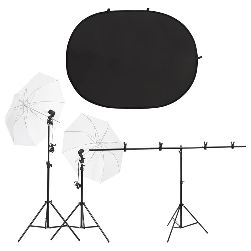 Load image into Gallery viewer, VidaXL Fotostudioset met verlichtingsset en achtergrondscherm