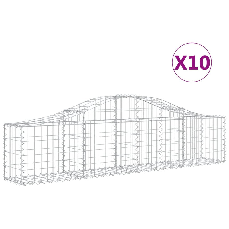 Load image into Gallery viewer, VidaXL Schanskorven 10 st gewelfd 200x30x40 60 cm gegalvaniseerd ijzer