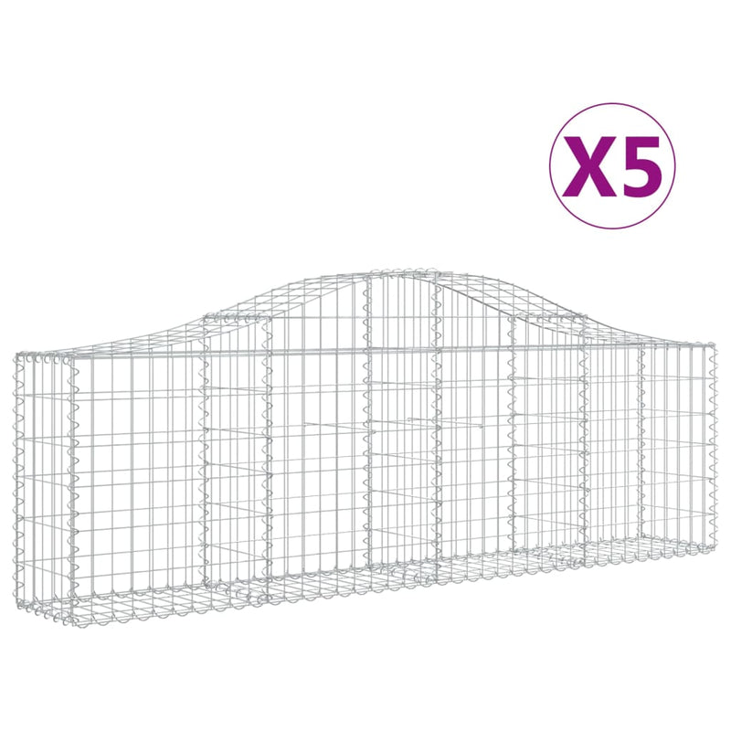 Load image into Gallery viewer, VidaXL Schanskorven 5 st gewelfd 200x30x60 80 cm gegalvaniseerd ijzer