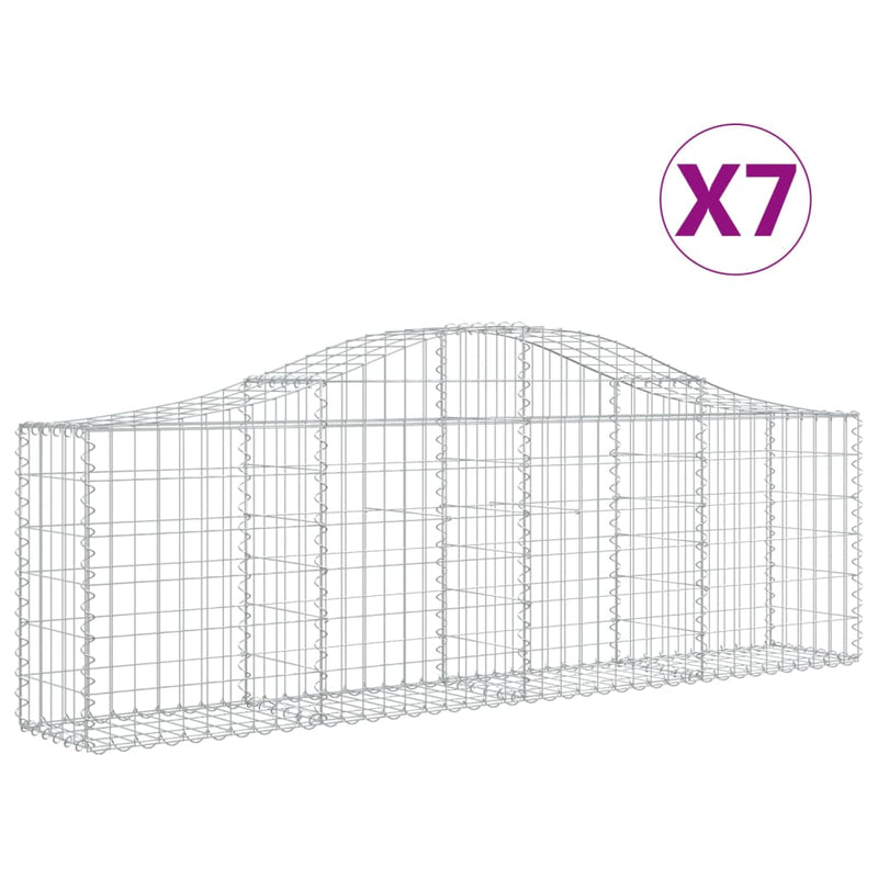 Load image into Gallery viewer, VidaXL Schanskorven 7 st gewelfd 200x30x60 80 cm gegalvaniseerd ijzer