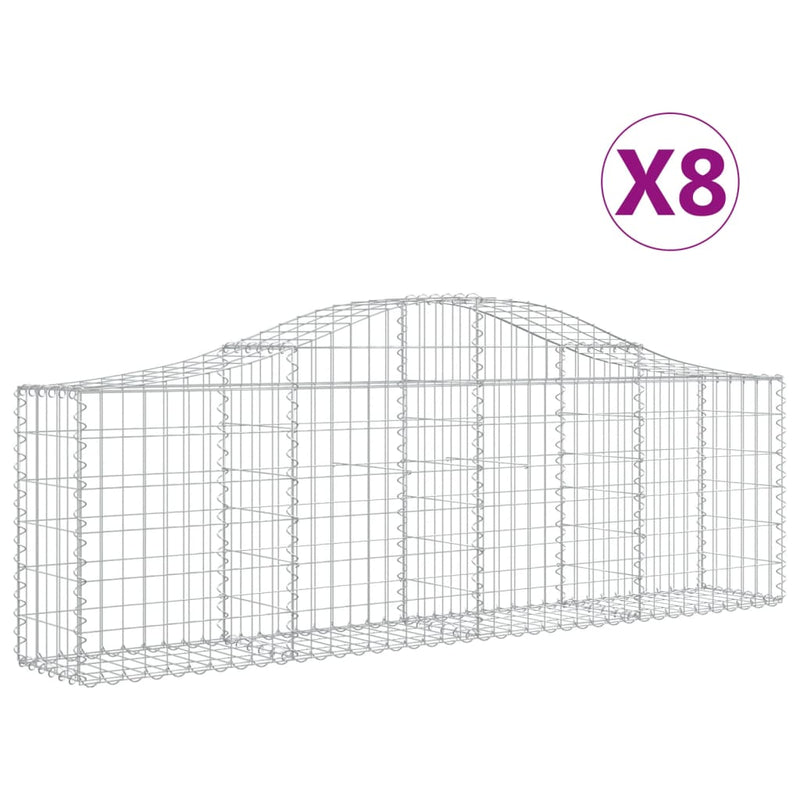Load image into Gallery viewer, VidaXL Schanskorven 8 st gewelfd 200x30x60 80 cm gegalvaniseerd ijzer