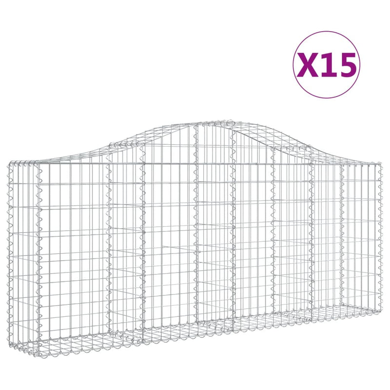Load image into Gallery viewer, VidaXL Schanskorven 15 st gewelfd 200x30x80 100 cm ijzer