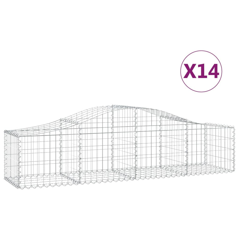 Load image into Gallery viewer, VidaXL Schanskorven 14 st gewelfd 200x50x40 60 cm gegalvaniseerd ijzer