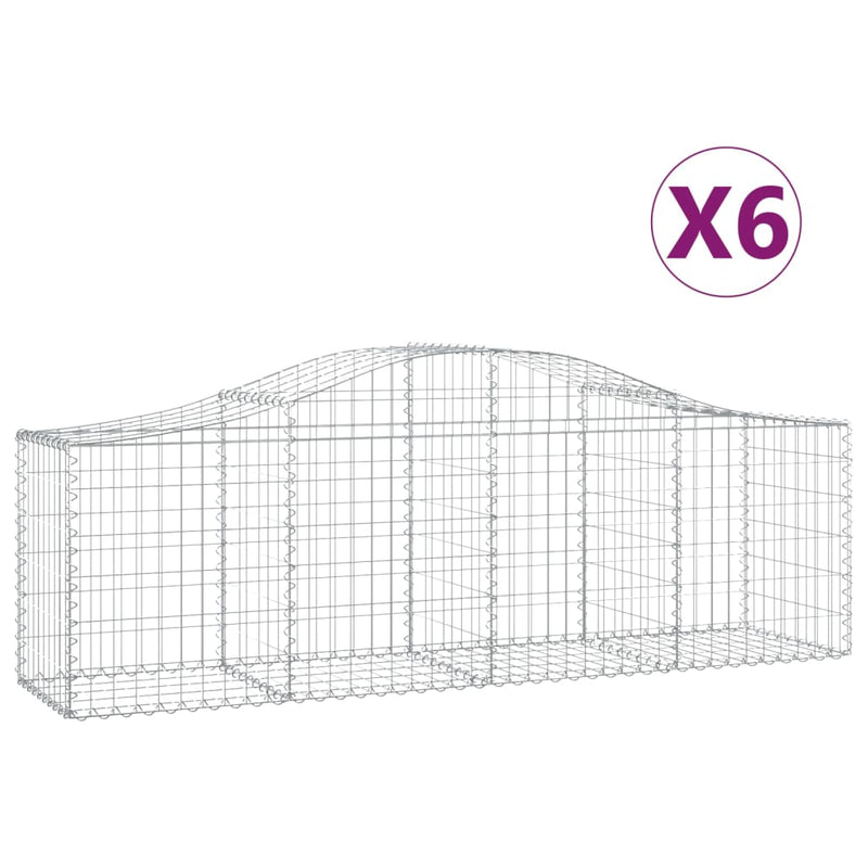 Load image into Gallery viewer, VidaXL Schanskorven 6 st gewelfd 200x50x60 80 cm gegalvaniseerd ijzer