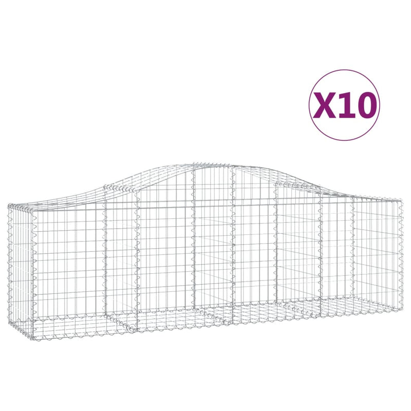 Load image into Gallery viewer, VidaXL Schanskorven 10 st gewelfd 200x50x60 80 cm gegalvaniseerd ijzer