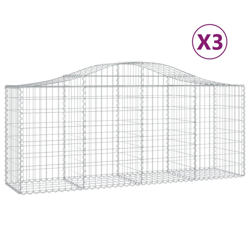 Load image into Gallery viewer, VidaXL Schanskorven 3 st gewelfd 200x50x80 100 cm gegalvaniseerd ijzer
