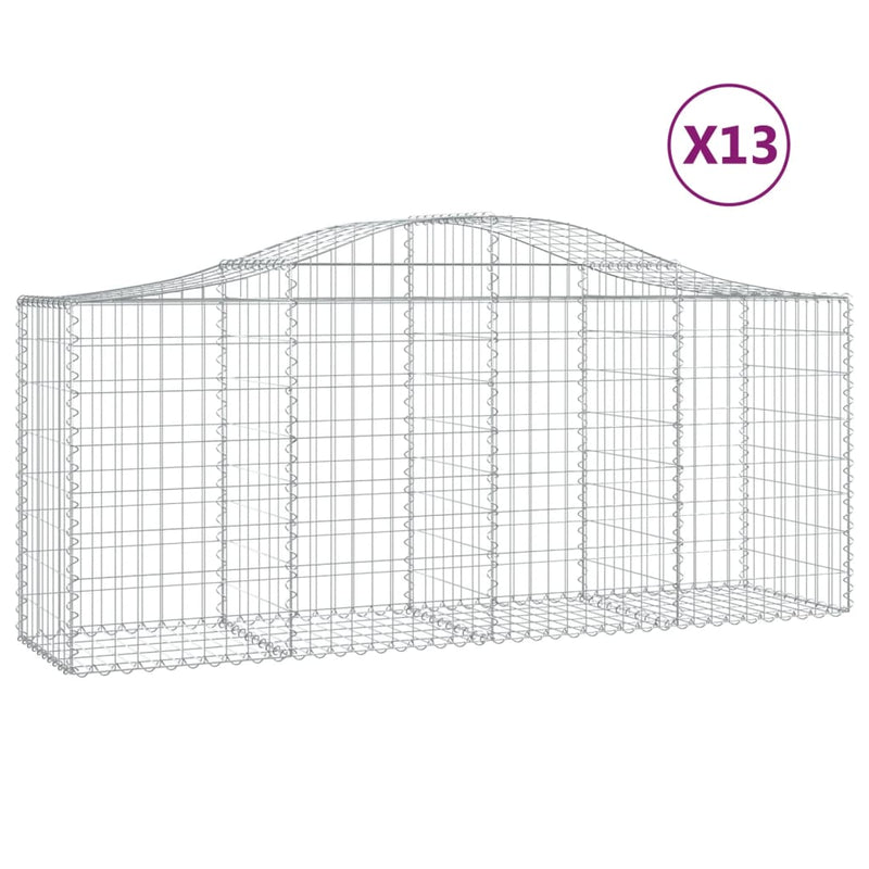 Load image into Gallery viewer, VidaXL Schanskorven 13 st gewelfd 200x50x80 100 cm ijzer