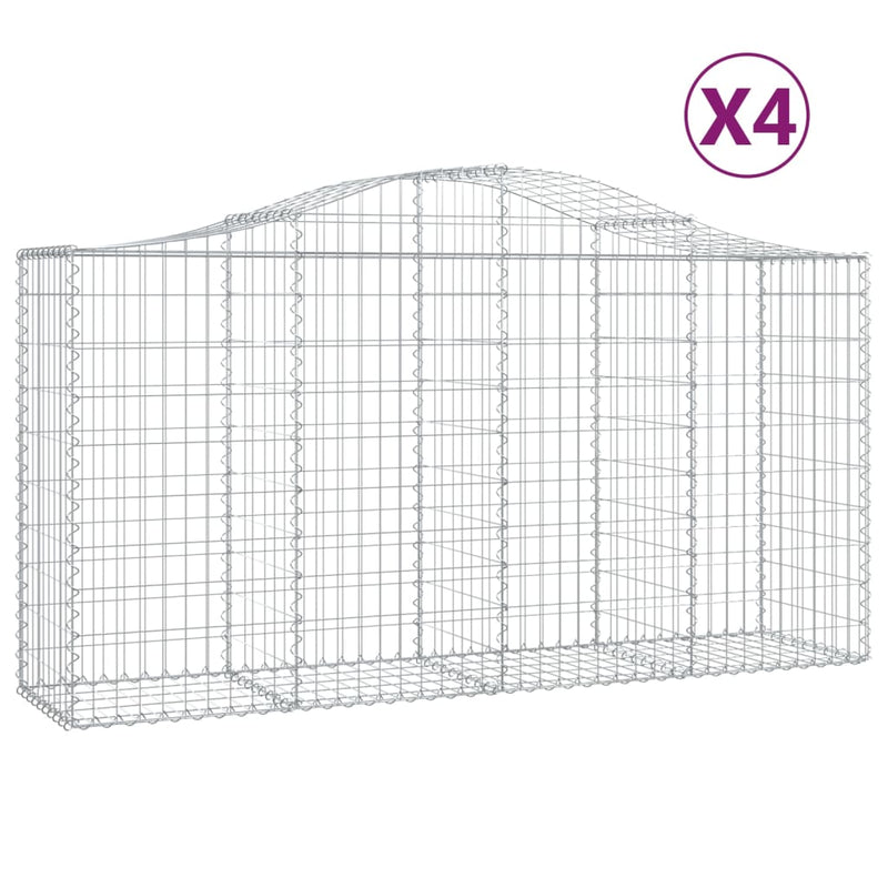 Load image into Gallery viewer, VidaXL Schanskorven 4 st gewelfd 200x50x100 120 cm ijzer