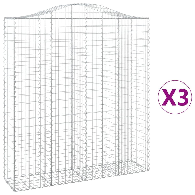 Load image into Gallery viewer, VidaXL Schanskorven 3 st gewelfd 200x50x220 240 cm ijzer