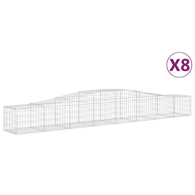 Load image into Gallery viewer, VidaXL Schanskorven 8 st gewelfd 400x50x40 60 cm gegalvaniseerd ijzer