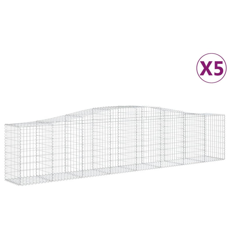Load image into Gallery viewer, VidaXL Schanskorven 5 st gewelfd 400x50x80 100 cm gegalvaniseerd ijzer