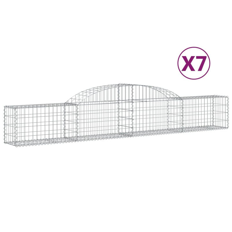 Load image into Gallery viewer, VidaXL Schanskorven 7 st gewelfd 300x30x40 60 cm gegalvaniseerd ijzer