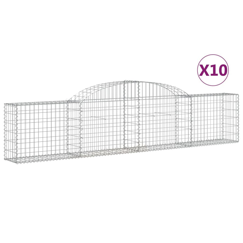 Load image into Gallery viewer, VidaXL Schanskorven 10 st gewelfd 300x30x60 80 cm gegalvaniseerd ijzer