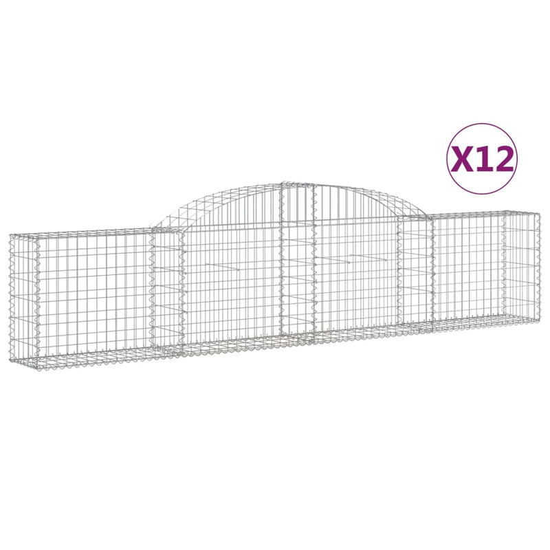 Load image into Gallery viewer, VidaXL Schanskorven 12 st gewelfd 300x30x60 80 cm gegalvaniseerd ijzer