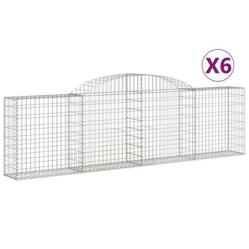 Load image into Gallery viewer, VidaXL Schanskorven 6 st gewelfd 300x30x80 100 cm gegalvaniseerd ijzer