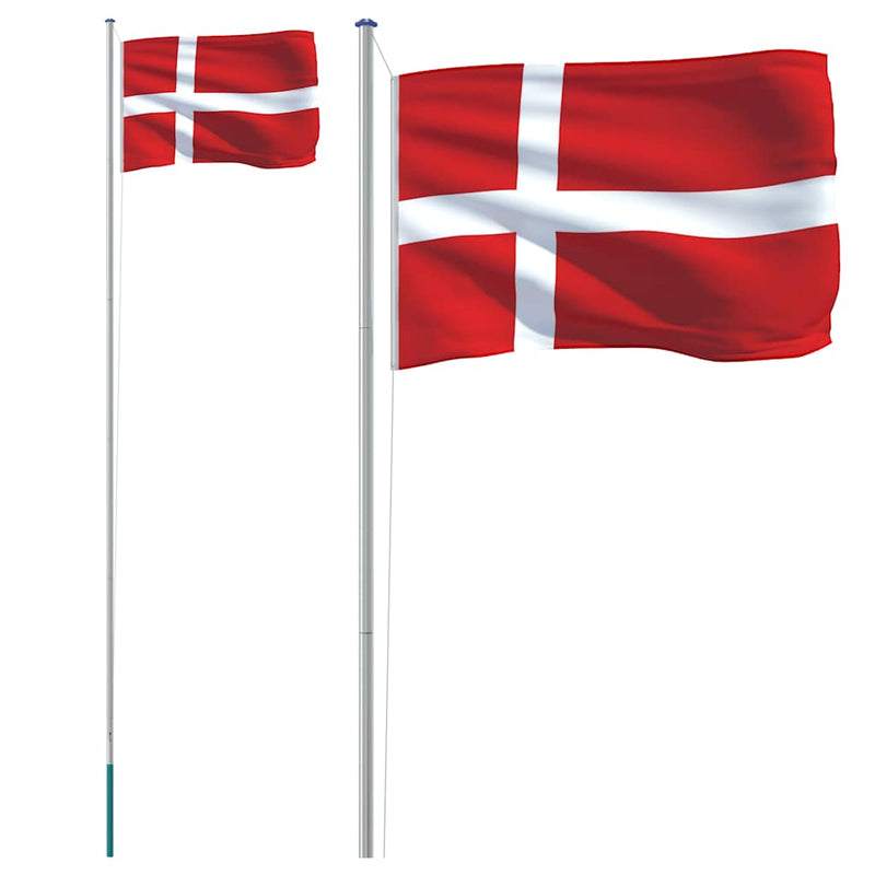Load image into Gallery viewer, Vidaxl vlag met vlaggenmast denemarken 6,08 m aluminium