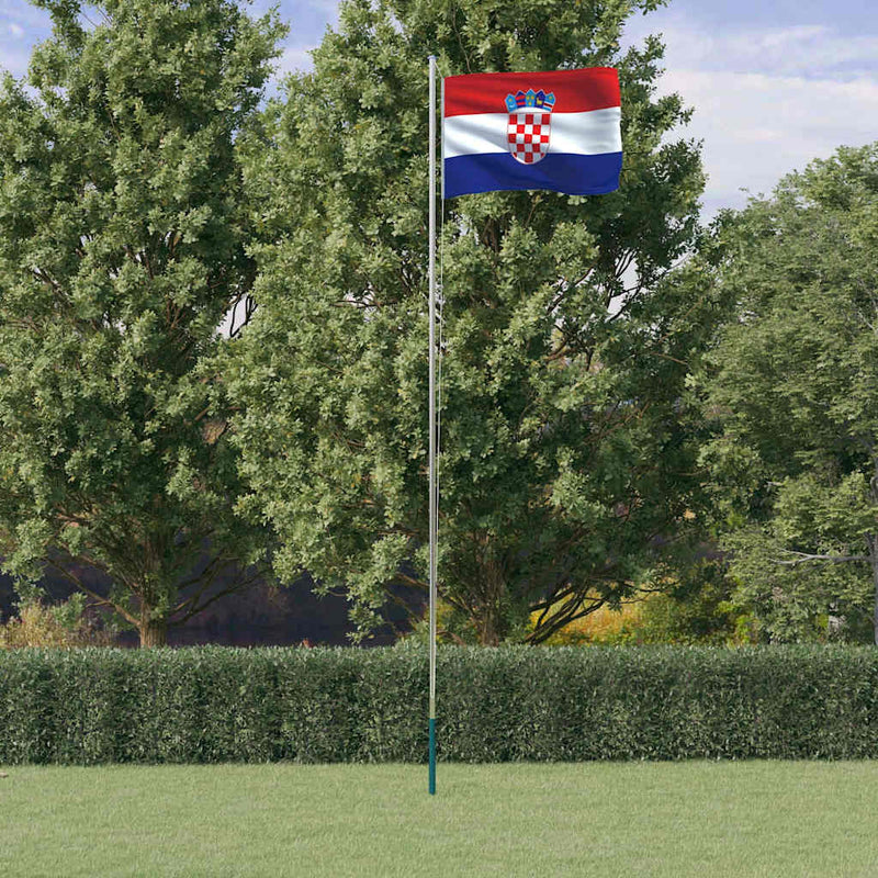 Chargez l'image dans la visionneuse de la galerie, Vidaxl vlag met vlaggenmast kroatië 6,08 m aluminium