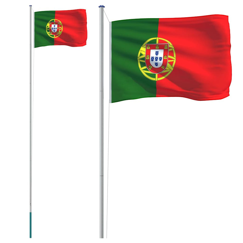Afbeelding laden in galerijviewer, Vidaxl vlag met vlaggenmast portugal 6,08 m aluminium