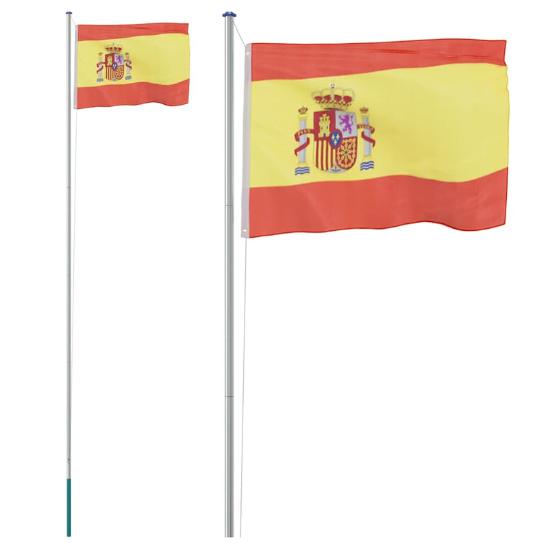 Load image into Gallery viewer, Vidaxl vlag met vlaggenmast spanje 6,08 m aluminium