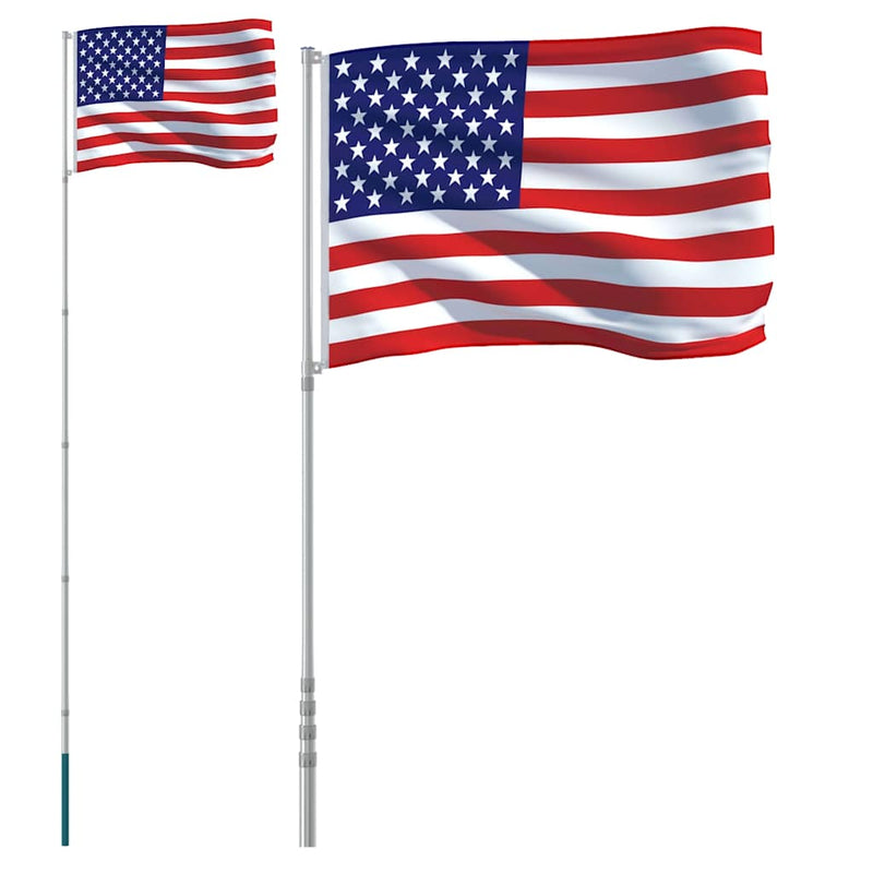 Load image into Gallery viewer, Vidaxl vlag met vlaggenmast verenigde staten 5,5 m aluminium