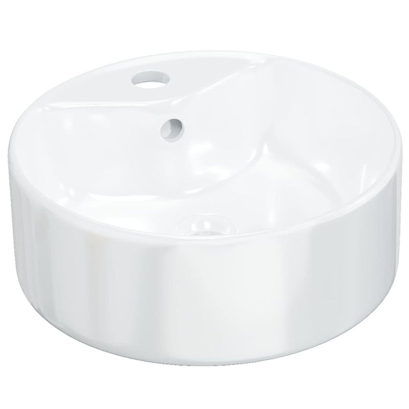 Chargez l'image dans la visionneuse de la galerie, Vidaxl wasbak 40x14,5 cm rond keramiek wit