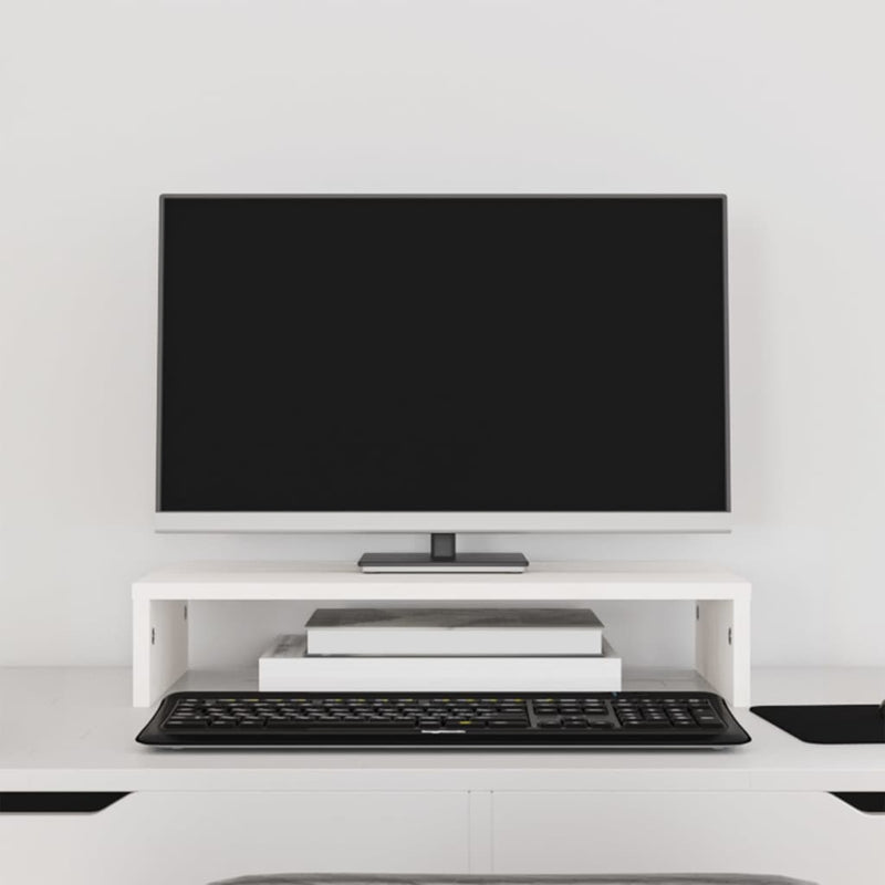 Load image into Gallery viewer, Vidaxl monitorstandaard 50x27x10 cm massief grenenhout wit