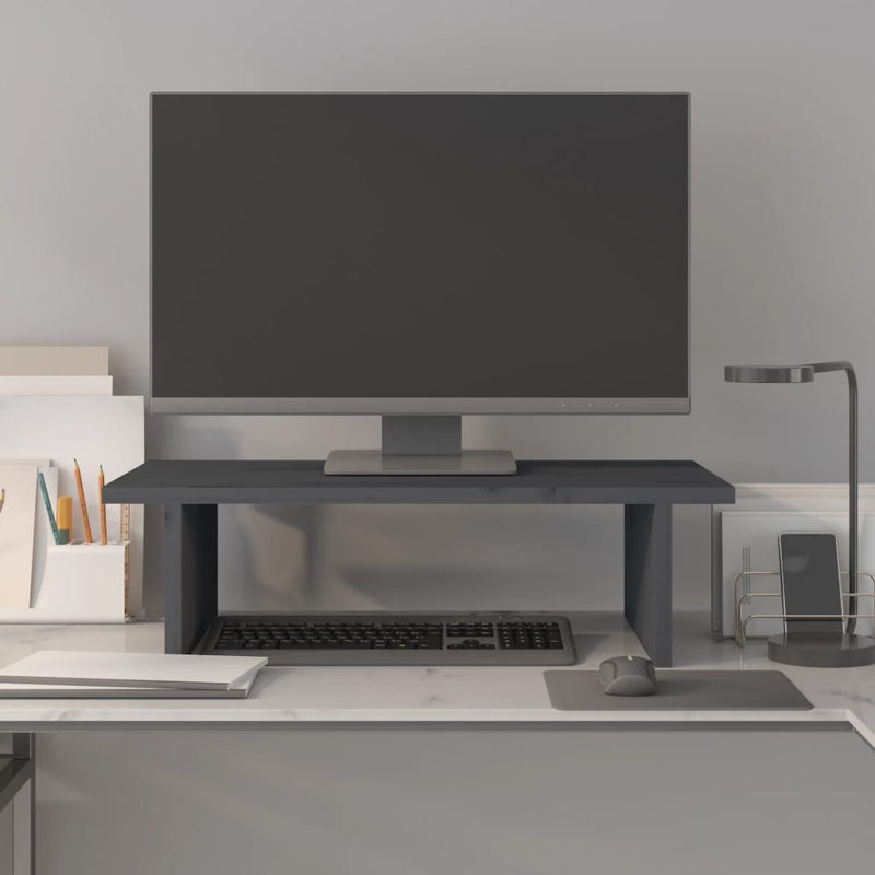 ギャラリービューアに画像をロードする, Vidaxl monitorstandaard 50x27x15 cm massief grenenhout grijs