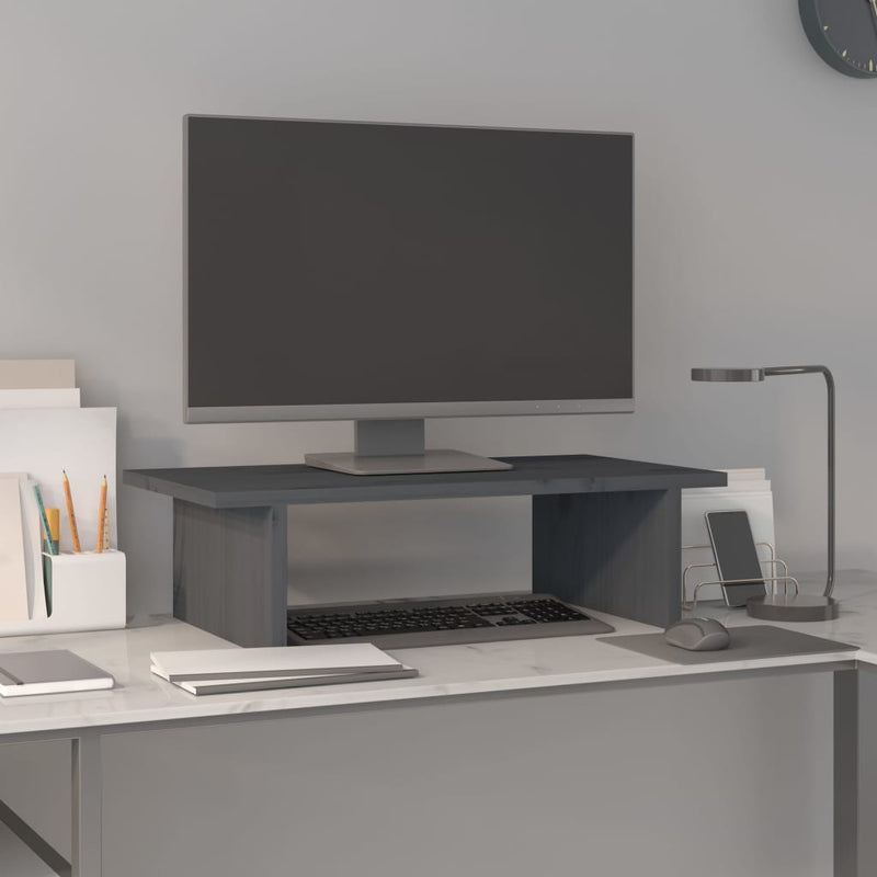 ギャラリービューアに画像をロードする, Vidaxl monitorstandaard 50x27x15 cm massief grenenhout grijs
