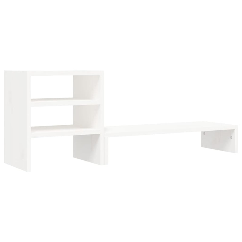Load image into Gallery viewer, Vidaxl monitorstandaard 81x20x30 cm massief grenenhout wit