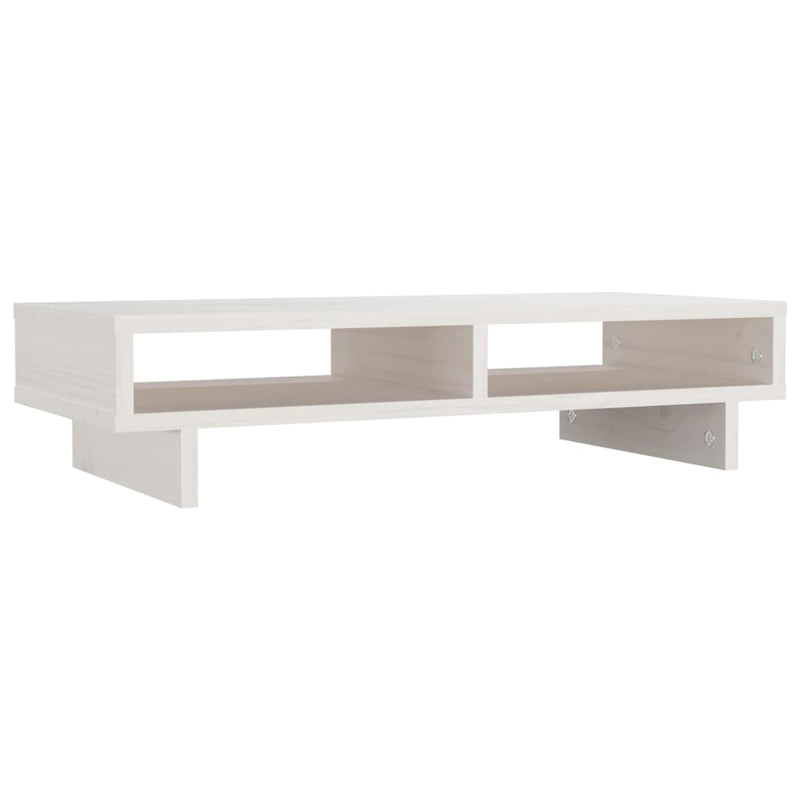 Load image into Gallery viewer, Vidaxl monitorstandaard 60x27x14 cm massief grenenhout wit