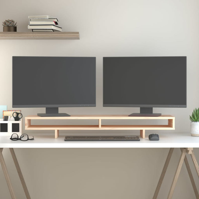 Load image into Gallery viewer, Vidaxl monitorstandaard 100x27x14 cm massief grenenhout