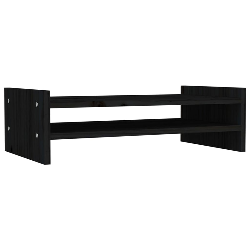 Load image into Gallery viewer, Vidaxl monitorstandaard 50x27x15 cm massief grenenhout zwart