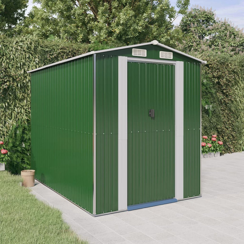 Load image into Gallery viewer, VidaXL Tuinschuur 192x274x223 cm gegalvaniseerd staal groen