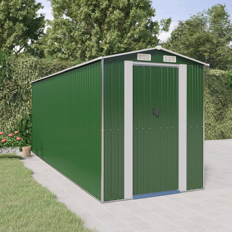 Load image into Gallery viewer, VidaXL Tuinschuur 192x523x223 cm gegalvaniseerd staal groen
