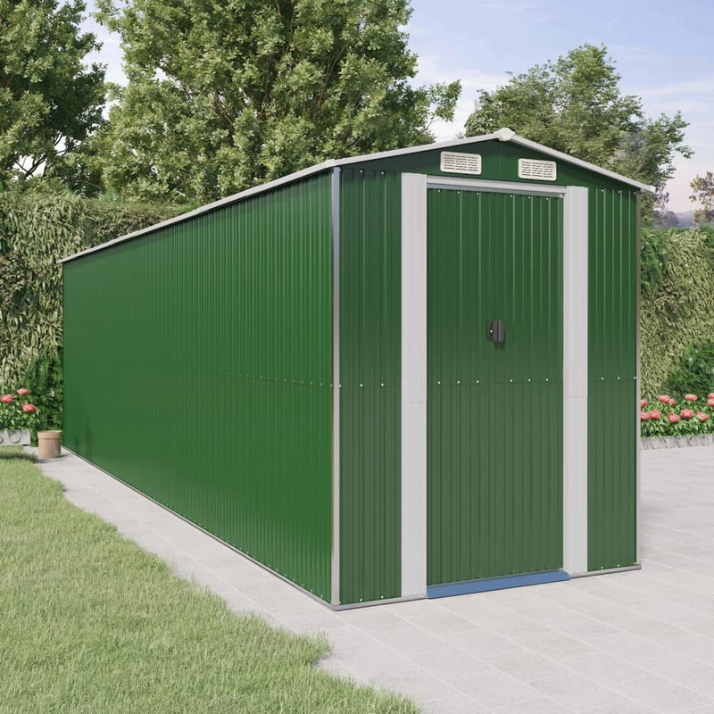 Load image into Gallery viewer, VidaXL Tuinschuur 192x689x223 cm gegalvaniseerd staal groen
