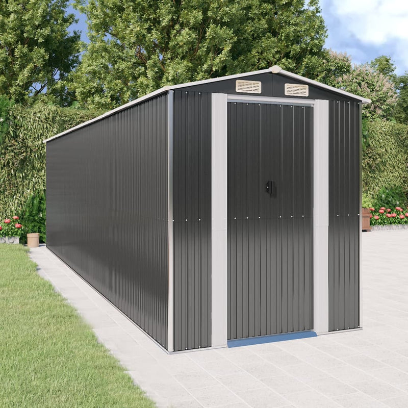 Load image into Gallery viewer, VidaXL Tuinschuur 192x689x223 cm gegalvaniseerd staal antracietkleurig