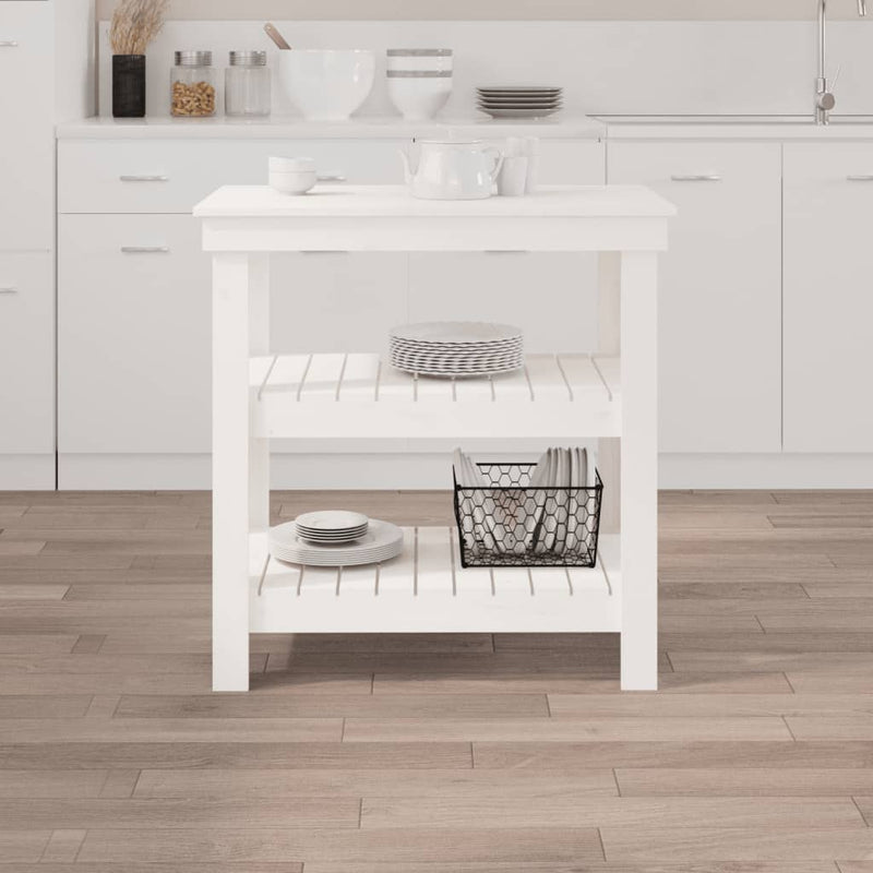 Load image into Gallery viewer, VidaXL Werkbank 78,5x50x80 cm massief grenenhout wit