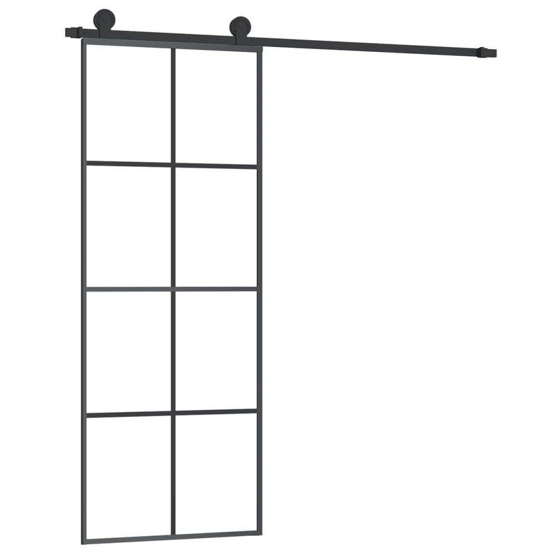 Load image into Gallery viewer, VidaXL Schuifdeur met beslag 76x205 cm ESG-glas en aluminium