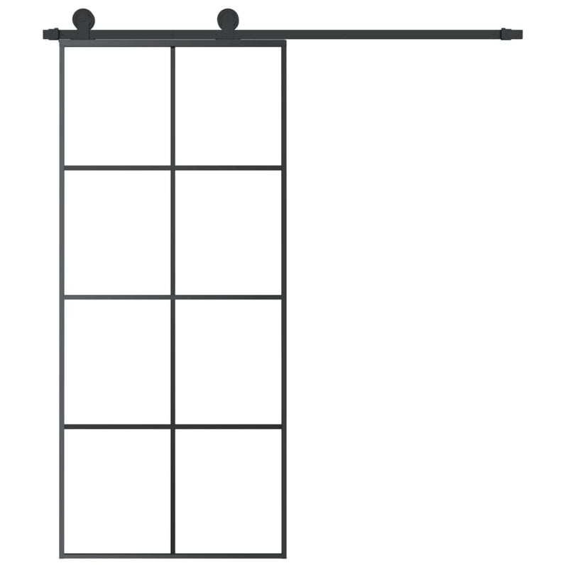 Load image into Gallery viewer, VidaXL Schuifdeur met beslag 90x205 cm ESG-glas en aluminium