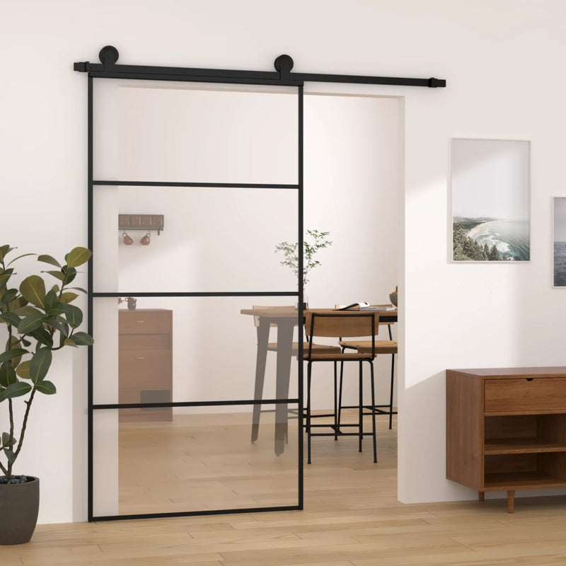 Load image into Gallery viewer, VidaXL Schuifdeur met beslag 102,5x205 cm ESG-glas en aluminium