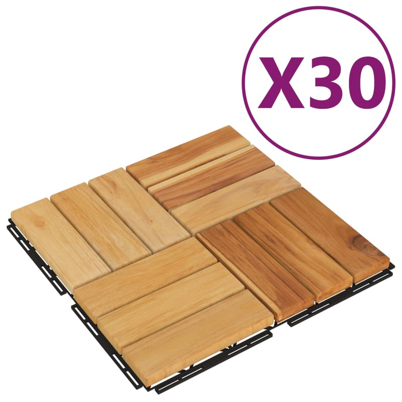 Load image into Gallery viewer, VidaXL Terrastegels 30 st 30x30 cm massief teakhout
