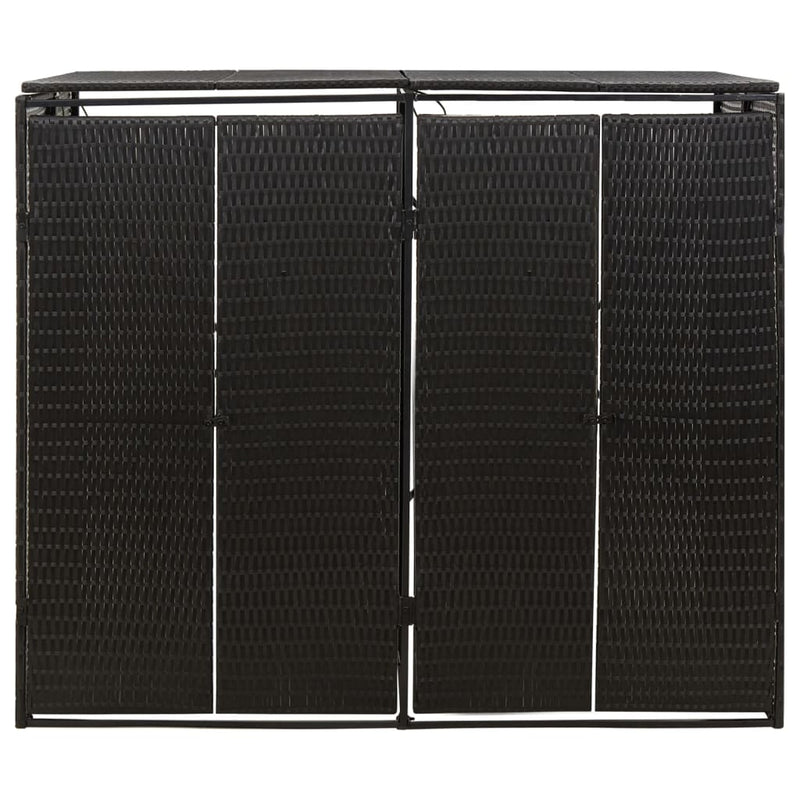 Load image into Gallery viewer, Vidaxl containerberging dubbel 140x80x117 cm poly rattan zwart