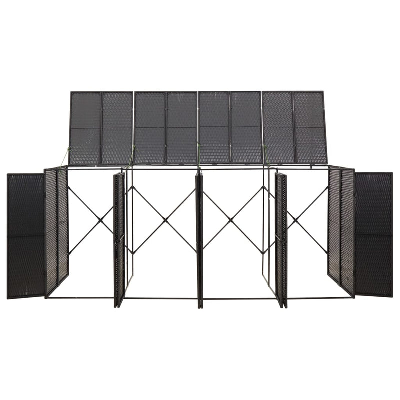 Load image into Gallery viewer, VidaXL Containerberging viervoudig 274x80x117 cm poly rattan zwart