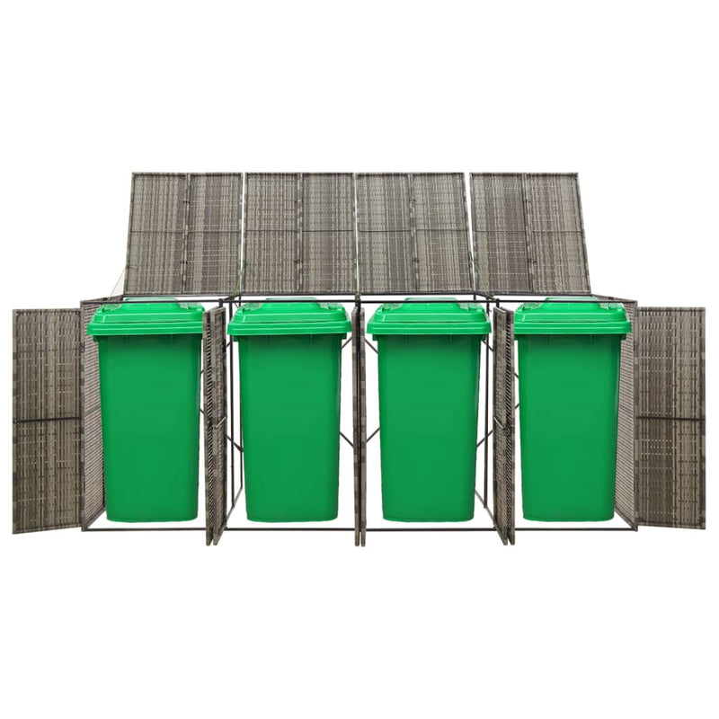 Load image into Gallery viewer, VidaXL Containerberging viervoudig 274x80x117 cm poly rattan grijs
