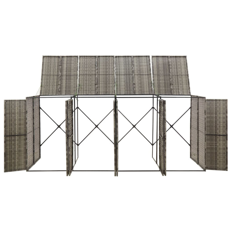 Load image into Gallery viewer, VidaXL Containerberging viervoudig 274x80x117 cm poly rattan grijs