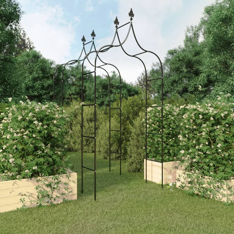 Load image into Gallery viewer, Vidaxl tuinbogen 2 st 120x38x260 cm staal zwart
