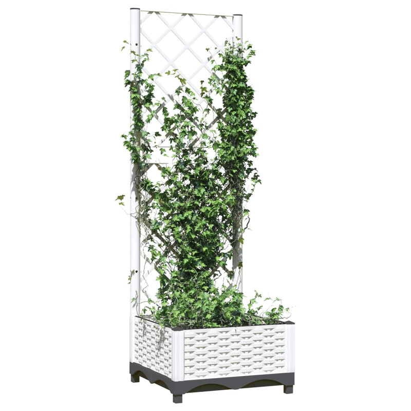 Load image into Gallery viewer, Vidaxl plantenbak met latwerk 40x40x121,5 cm polypropeen