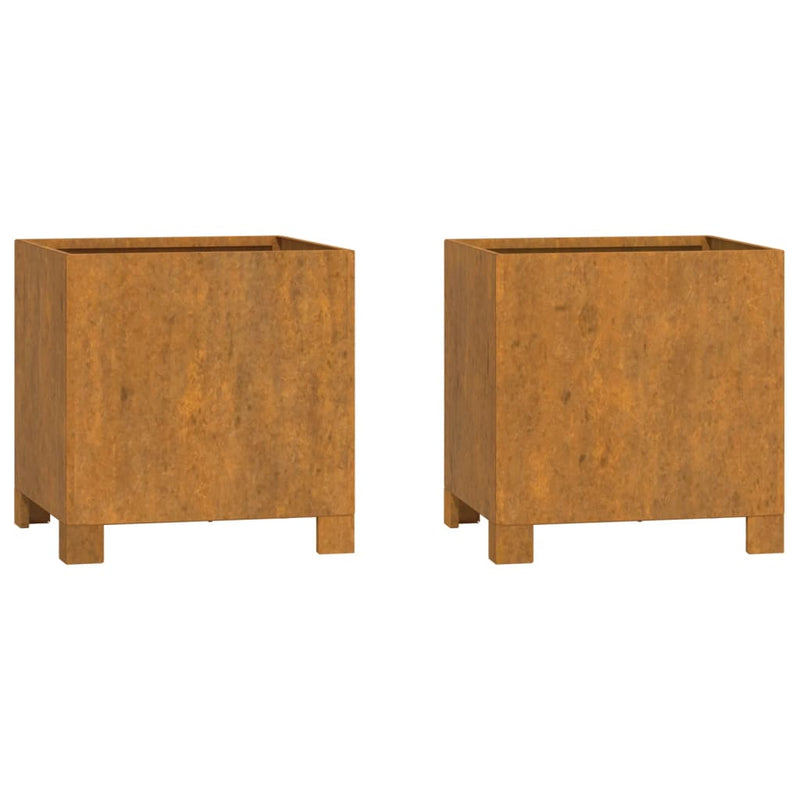 Load image into Gallery viewer, VidaXL Plantenbakken met poten 2 st roestig 32x30x33 cm cortenstaal