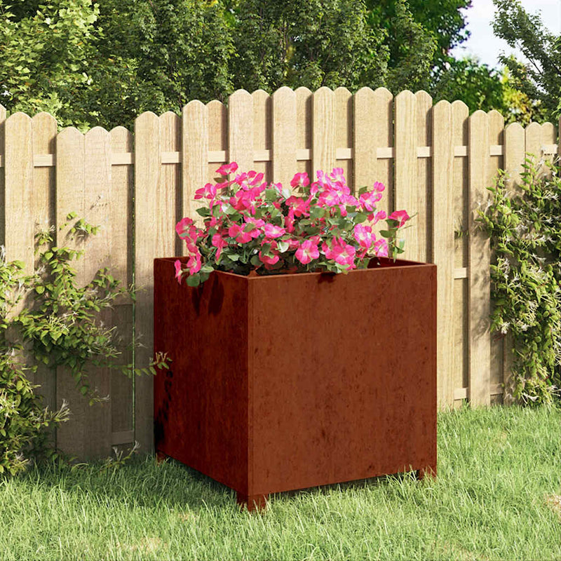 Load image into Gallery viewer, Vidaxl plantenbak met poten roestig 40x40x40 cm cortenstaal